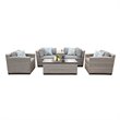 Afuera Living 6 Piece Wicker Adjustable Patio Sofa Set in Gray