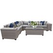Afuera Living 9 Piece Wicker Sectional Set with Gray Cushions