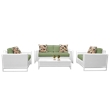 Afuera Living 5-Piece Wicker Patio Sofa Set in Green and White