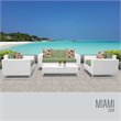 Afuera Living 5-Piece Wicker Patio Sofa Set in Green and White