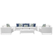 Afuera Living 6-Piece Hand Woven Wicker Patio Sofa Set in White