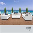 Afuera Living 7-Piece Wicker Patio Sofa Set in Beige and White