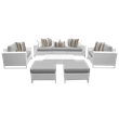 Afuera Living 8-Piece Wicker Patio Sofa Set in Gray and White