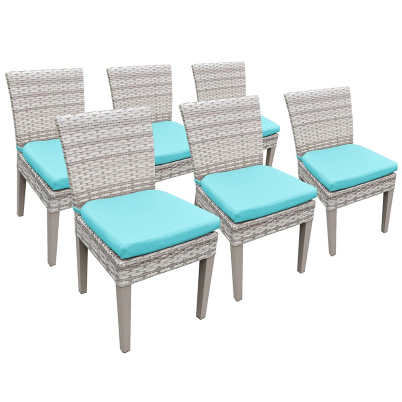 Afuera Living Patio Dining Side Chair in Turquoise (Set of 6)