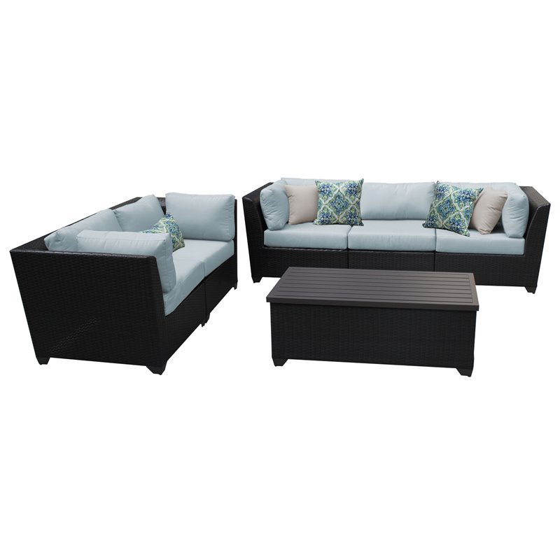 Afuera Living 6 Piece Outdoor Wicker Patio Furniture Set in Spa