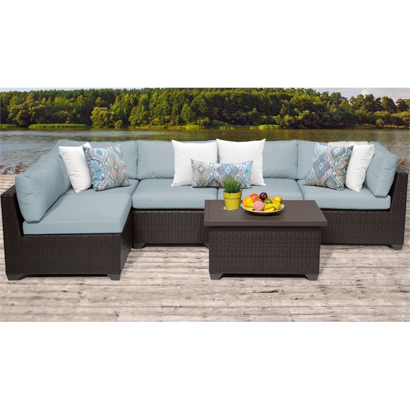 Afuera Living 6-Piece Outdoor Wicker Patio Furniture Set in Spa