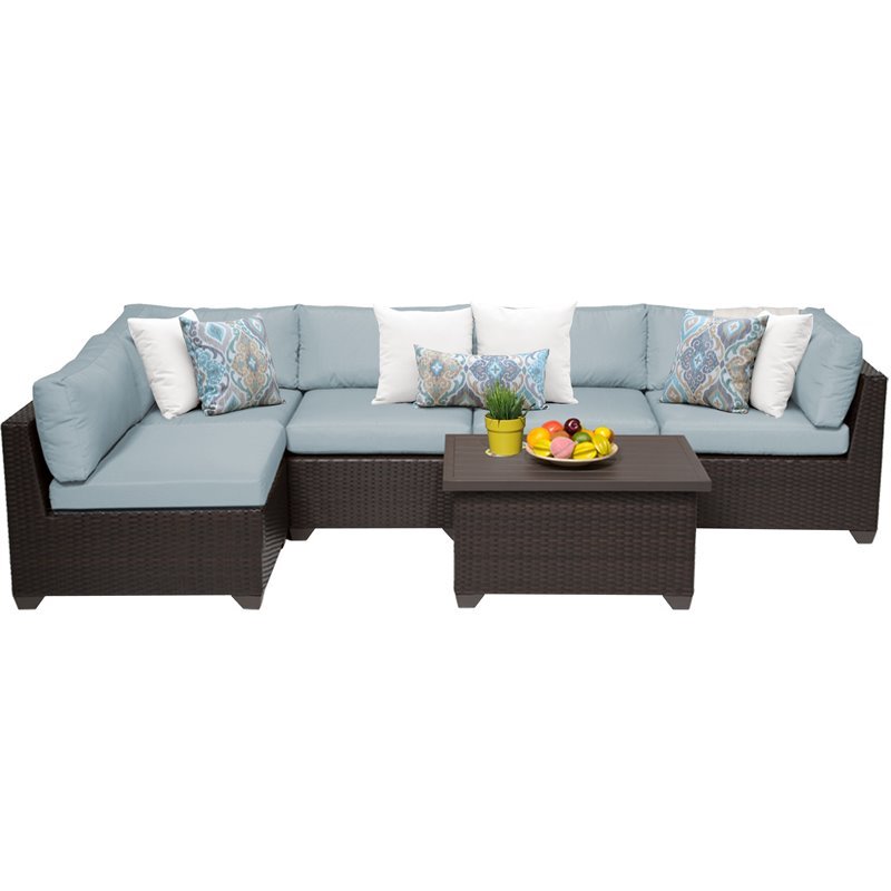 Afuera Living 6-Piece Outdoor Wicker Patio Furniture Set in Spa