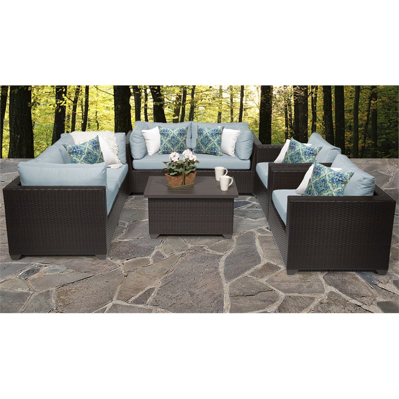 Afuera Living 7-Piece Outdoor Wicker Patio Furniture Set in Spa