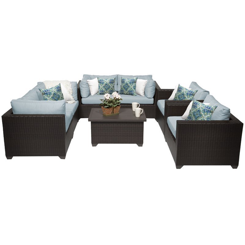 Afuera Living 7-Piece Outdoor Wicker Patio Furniture Set in Spa