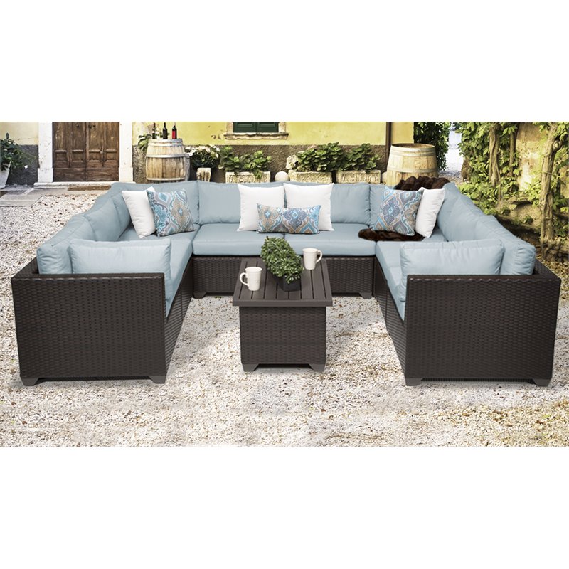 Afuera Living 9-Piece Outdoor Wicker Patio Furniture Set in Spa