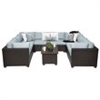 Afuera Living 9-Piece Outdoor Wicker Patio Furniture Set in Spa