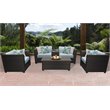 Afuera Living 6 Piece Outdoor Wicker Patio Furniture Set in Spa