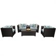 Afuera Living 6 Piece Outdoor Wicker Patio Furniture Set in Spa