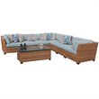 Afuera Living 8 Piece Outdoor Wicker Patio Furniture Set in Spa