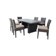 Afuera Living Patio Dining Table with 6 Armless Chairs in Wheat