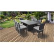 Afuera Living Patio Dining Table with 8 Armless Chairs in Gray