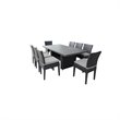 Afuera Living Patio Dining Table with 8 Armless Chairs in Gray
