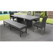 Afuera Living Patio Dining Table with 4 Armless Chairs and 1 Bench