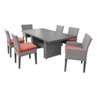 Afuera Living 7 Piece Rectangular Patio Dining Set in Tangerine