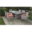 Afuera Living 7 Piece Rectangular Patio Dining Set in Tangerine