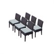 Afuera Living Armless Dining Chair with Cushion in Spa (Set of 6)