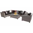 Afuera Living 8 Piece Outdoor Wicker Patio Furniture Set in Black