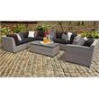 Afuera Living 8 Piece Outdoor Wicker Patio Furniture Set in Black