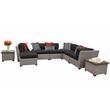 Afuera Living 9 Piece Outdoor Wicker Patio Furniture Set in Black