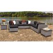 Afuera Living 9 Piece Outdoor Wicker Patio Furniture Set in Black