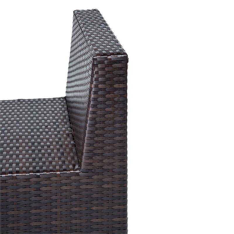 Afuera Living 6 Piece Outdoor Wicker Patio Furniture Set in Black