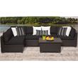 Afuera Living 6 Piece Outdoor Wicker Patio Furniture Set in Black