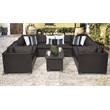 Afuera Living 9 Piece Outdoor Wicker Patio Furniture Set in Black