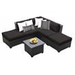 Afuera Living 6 Piece Outdoor Wicker Patio Furniture Set in Black