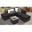 Afuera Living 6 Piece Outdoor Wicker Patio Furniture Set in Black