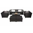 Afuera Living 8 Piece Outdoor Wicker Patio Furniture Set in Black