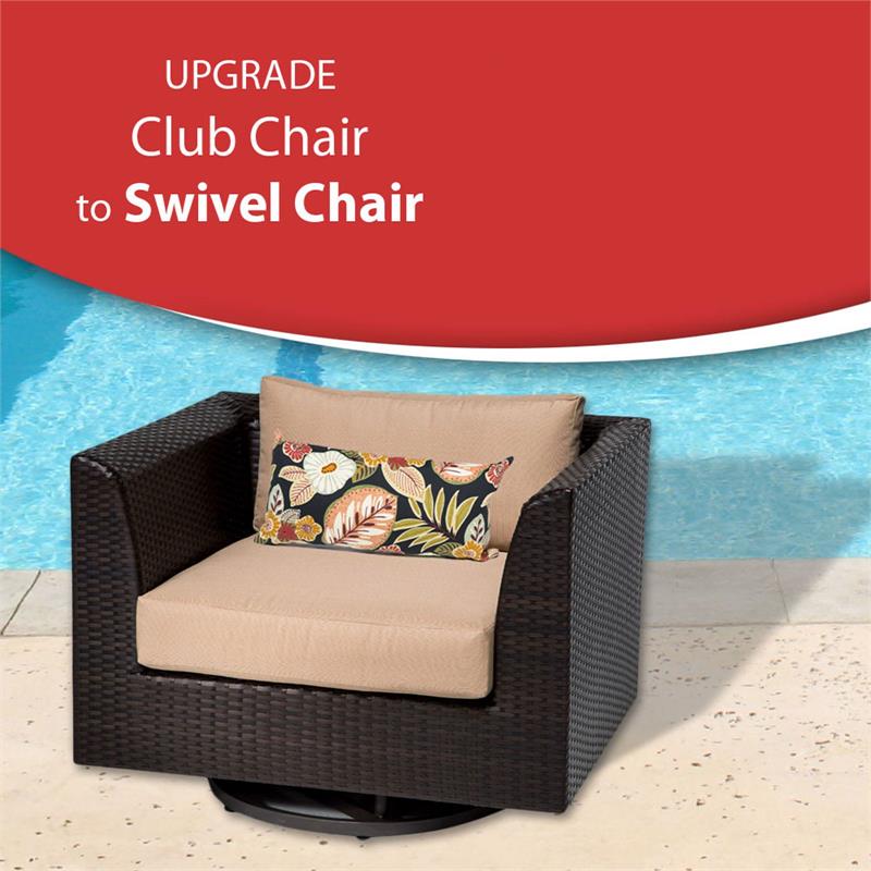 Afuera Living 8 Piece Outdoor Wicker Patio Furniture Set in Black