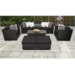 Afuera Living 8 Piece Outdoor Wicker Patio Furniture Set in Black