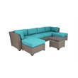 Afuera Living 7 Piece Outdoor Sectional Seating with Cushions in Blue