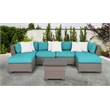 Afuera Living 7 Piece Outdoor Sectional Seating with Cushions in Blue