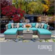 Afuera Living 7 Piece Outdoor Sectional Seating with Cushions in Blue