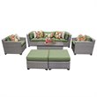 Afuera Living 8 Piece Wicker Patio Sectional Set with Cilantro Cushions