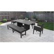 Afuera Living Patio Dining Table with 4 Dining Chairs and 1 Bench in Beige