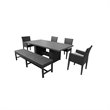 Afuera Living Patio Dining Table with 4 Dining Chairs and 1 Bench in Beige
