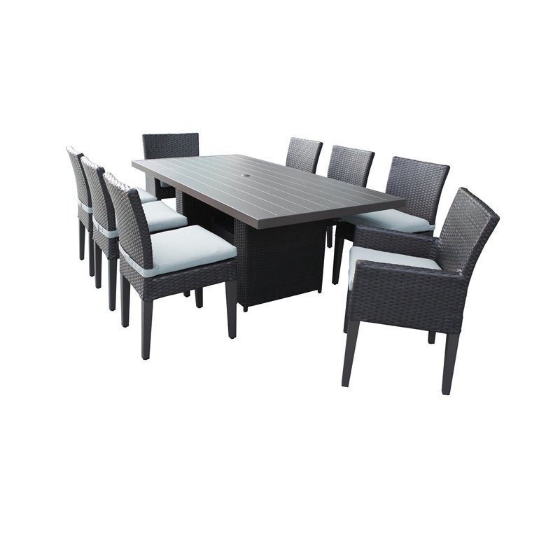 Afuera Living Patio Dining Table 6 Armless Chairs 2 Arm Chairs in Spa
