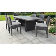 Afuera Living Outdoor Patio Dining Table with 6 Armless Chairs in Grey