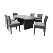 Afuera Living Outdoor Patio Dining Table with 6 Armless Chairs in Grey