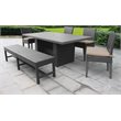 Afuera Living Outdoor Patio Dining Table with 4 Chairs 1 Bench in Wheat
