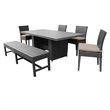 Afuera Living Outdoor Patio Dining Table with 4 Chairs 1 Bench in Wheat