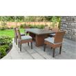 Afuera Living Outdoor Patio Dining Table with 6 Armless Chairs in Spa