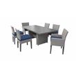 Afuera Living Patio Dining Table 4 Armless Chairs 2 Arm Chairs in Navy